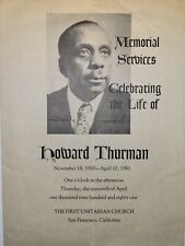 Super Rare Original Howard Thurman Funeral Program 1981 picture