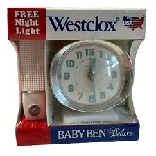 Vintage Westclox Baby Ben Deluxe Small Alarm Desk Clock USA night light NOS picture