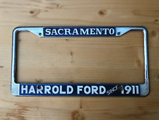 Vintage Sacramento Harrold Ford Since 1911 Dealership Metal License Plate Frame picture