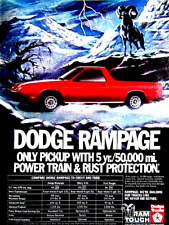 1983 Dodge Rampage Pick Up ? Vintage Original Print Ad 8.5 x 11
