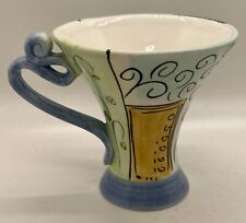 Elizabeth Munro's Montage hand painted cup Blue New picture