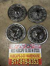 1962-67 Chevrolet Corvair 13” set 4 Spoked 3bar Spinners Hubcaps Gm Fit picture