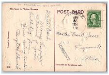 DPO (1907-1919) Fivemile Wisconsin WI Postcard Birthday Wish Bird Windmill 1914 picture