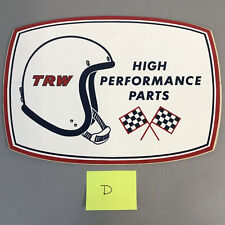 Large 1960's Vintage TRW High Performance Parts Decal Sticker Racing Helmet D picture