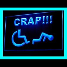 220084 Handicapped Crap beware Wheelchair Careful Funny Display Neon Sign picture