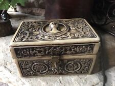 Buddha Box With Lid Vintage Rare Hinged Tibetan Chest Decorative Trunk Heavy picture