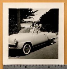 CarSpotter: 1947-49 STUDEBAKER Convertible Happy Couple: Vintage SNAPSHOT Photo picture
