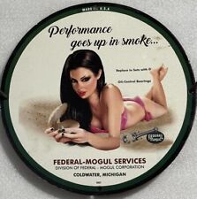 FEDERAL-MOGUL SERVICES BEARINGS USA OIL&GAS GARAGE PINUP PORCELAIN ENAMEL SIGN. picture