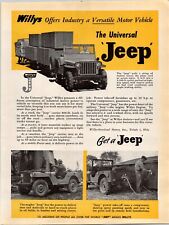 VINTAGE 1945 WILLYS JEEP PRINT AD picture