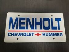 Menholt Chevrolet Hummer Plastic Dealer License Plate picture