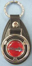 Plymouth SATELLITE 1305 Mini Steering Wheel Leather Key Ring 1965 66 67 1968 picture