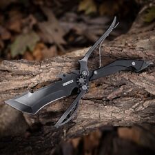 2 in 1 Black Fixed Blade Knife with Sheath Multi-Functional Scissor for Outdoors picture