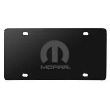 Mopar Logo 3D Dark Gray Logo on Black Stainless Steel License Plate picture