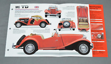 1949-1953 MG TD (1950) British Car SPEC SHEET BROCHURE PHOTO BOOKLET picture