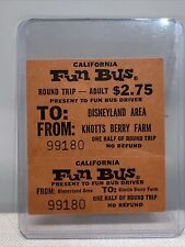 Vintage 1970's Disneyland Fun Bus Ticket Unused Very Rare Round Trip picture