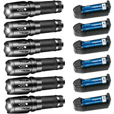 LED Flashlight Super Bright Rechargeable Tactical Flashlights Zoomable Torch Lot picture