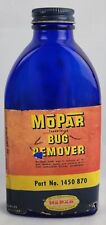 Ex RARE Vintage MoPar Bug Remover Cobalt Blue Bottle w/ Label Sign Can picture