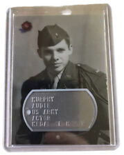 Audie Murphy WW2 Collector Card Dog Tag Medal Of Honor Relic Card  picture
