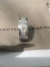 David Yurman Sterling Silver 925 Streamline 3 Row 1.92ct Pave Diamond Ring S 8 picture
