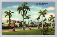 Ft Lauderdale FL-Florida, New Island Homes, Antique Vintage Souvenir Postcard picture