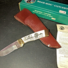 BEAR MGC SONS USA SCRIMSHAW BONE HUNTING KNIFE LIMITED ED 161/750 TURKEY HUNTER picture