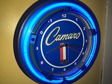Chevy Camaro Motors Auto Garage Man Cave Neon Advertising Wall Clock Sign picture