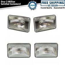Rectangle Sealed Beam High & Low Beam Headlights 4 Piece Set Kit picture