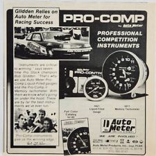 1987 Auto Meter Pro Comp Tach Instruments Print Ad Man Cave Poster Art Deco 80's picture