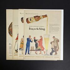 Vintage 1955 56 Falstaff Beer Print Magazine Ads Lot of 4 Full Page Color picture