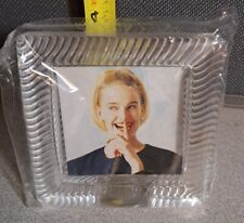 Vintage Thick carved Clear plastic photo frame holds approx. 3