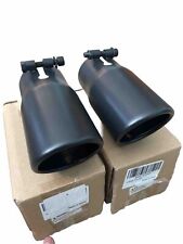 2 Pcs 2.5” Inlet Black Exhaust Tip 2.5” Inlet 3” Outlet 6” Long, Powder. picture