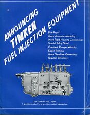 1937 8 Page Brochure Ad of Timken Fuel Injection Equipment Fuel Pump & Parts picture