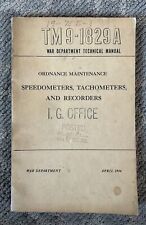 TM 9-1829A, War Department TM, Ordnance Maintenance, Speedometers & Recorders picture