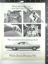 1966 Pontiac Tempest Custom Sedan OHC 6 4 BBL Quadrajet carburetor ad LeMans 67 picture