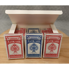 12 Pack Red Deluxe Playing Cards Plastic Coated 2.25