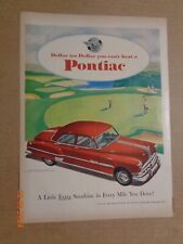 Vintage Print Ad -1951 for Pontiac Cars and Pabst Blue Ribbon Beer picture