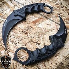 2 PC TACTICAL COMBAT KARAMBIT KNIFE Survival Hunting BOWIE Fixed Blade w/ SHEATH picture