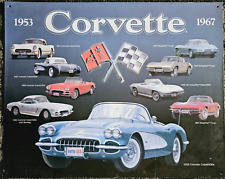 Chevrolet CORVETTE Tin Sign 1953 - 1967 Sting Ray Convertible Hardtop garage art picture