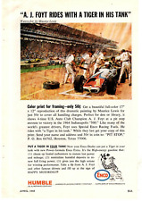 1965 Print Ad Enco Humble Oil & Refining A.J Foyt Rides with a Tiger in His Tank picture