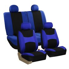 Car Seat Covers for Auto Sedan SUV Truck Van Full Set 4 Headrests Blue picture