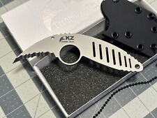 KZ Titanium Talon Knife w/ Serrated Hawk Bill Blade & Tactical Sheath - USA MADE picture