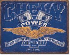Chevy Power Chevrolet American Tradition Pride TIN SIGN Metal Poster Wall Decor picture