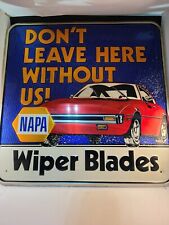 1970s Original Vintage Napa Wiper Blades Sign Metal Embossed Gas Oil Nice picture