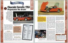 Chevrolet Corvette 1984 - 1980/1990 A Century Of Cars - Hachette Page picture