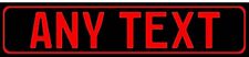 ALL BLACK, RED TEXT European License Plate, Custom Personalized, ANY picture