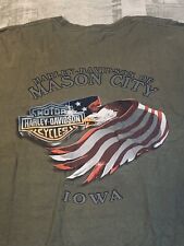 Harley Davidson Mason City Iowa Mens 2XL Green TShirt Teardrop Tank 2015 picture