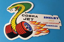 Vintage Ford Motors Sign - Cobra Jet Sales Service Shelby Gas Oil Porcelain Sign picture