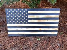 Handmade Wooden Distressed American Flag picture
