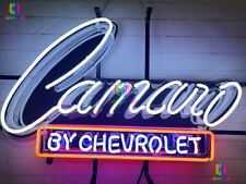Camaro By Chevrolet Black Car Service Garage Real Neon Sign Beer Bar Light Lamp picture