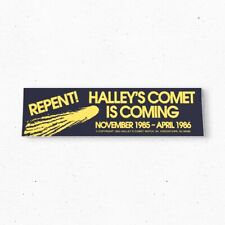 REPENT Halley's COMET Bumper Sticker - 1985 1986 Vintage Style Vinyl Decal 80s picture